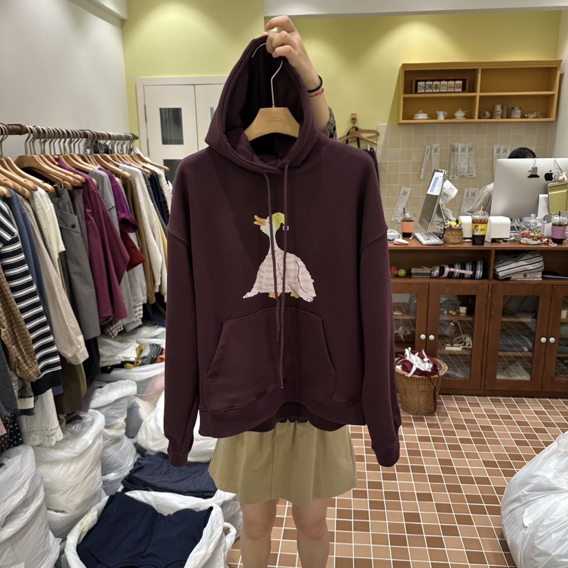 OURMOMENT東大門代購女裝新品熱賣休閑人氣推薦衛衣連帽衫鴨OURMOMENT衛衣圖色3