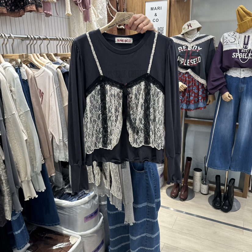 MARI CO東大門代購女裝新品真品時尚人氣熱賣長袖T恤假兩件MARI CO長袖T恤圖色2