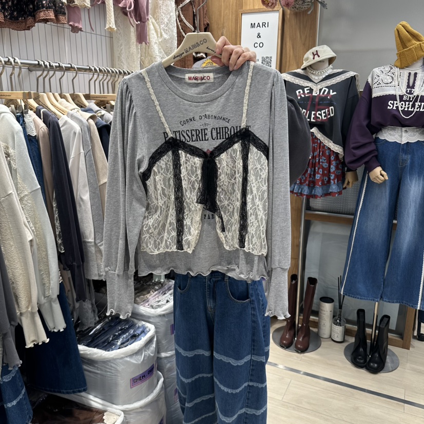 MARI CO東大門代購女裝新品真品時尚人氣熱賣長袖T恤假兩件MARI CO長袖T恤圖色3
