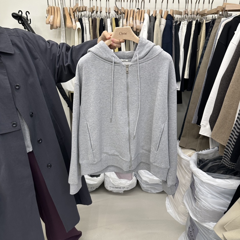 OREE東大門代購女裝新款休閑人氣推薦真品衛衣拉鏈連帽衫Oree衛衣圖色2