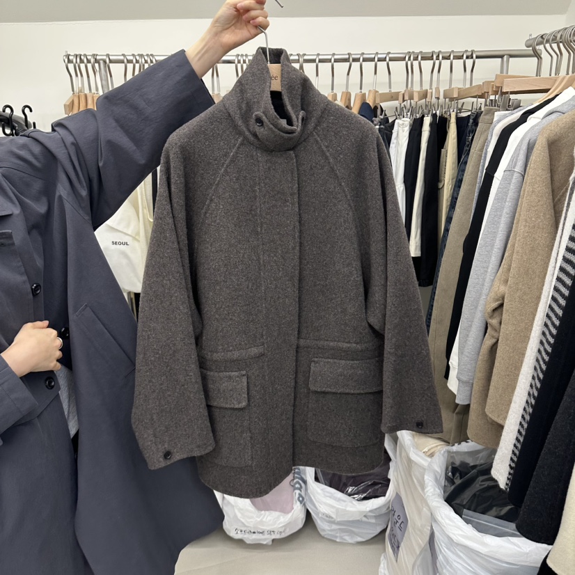 OREE韓國直郵女士新品人氣熱賣時尚真品休閑短款大衣手工Oree短款大衣圖色2