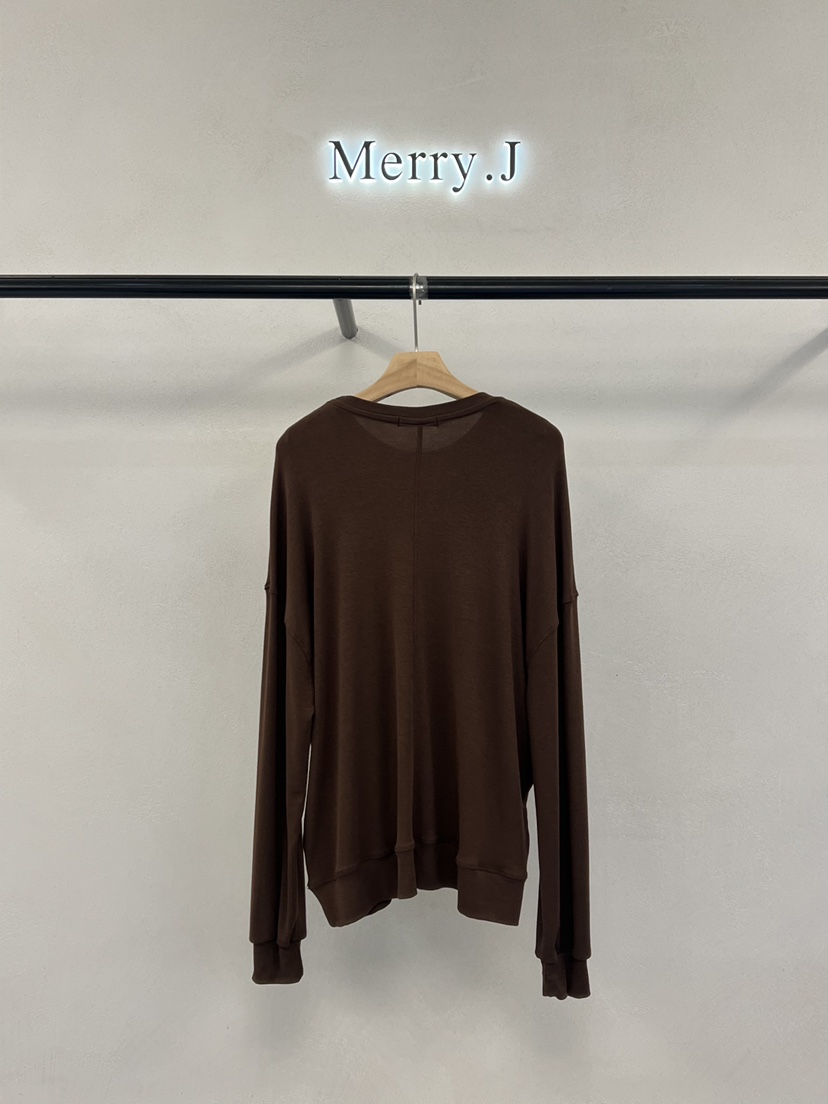 MERRY-J韓國直郵女士新品時尚推薦真品人氣長袖T恤柔軟寬松MERRY-J長袖T恤