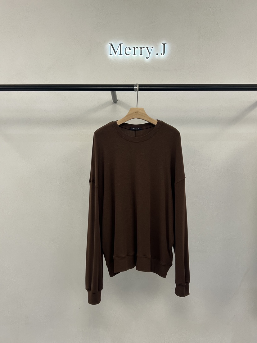 MERRY-J韓國直郵女士新品時尚推薦真品人氣長袖T恤柔軟寬松MERRY-J長袖T恤圖色1