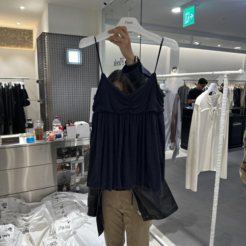 FLEEK韓國直郵女士新品熱賣人氣休閑真品推薦時尚吊帶背心Fleek吊帶/背心圖色2藏藍色