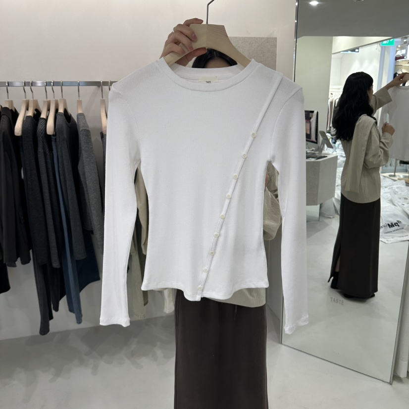 ONESTASTE韓國代購女裝新品推薦真品休閑熱賣時尚長袖T恤ONESTASTE長袖T恤圖色1