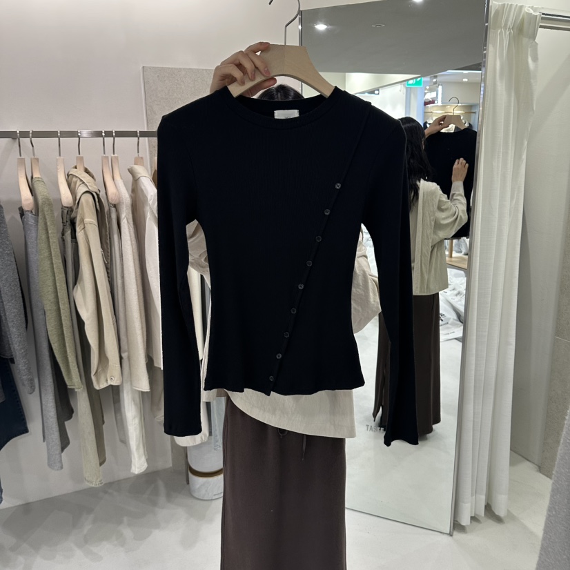 ONESTASTE韓國代購女裝新品推薦真品休閑熱賣時尚長袖T恤ONESTASTE長袖T恤圖色3