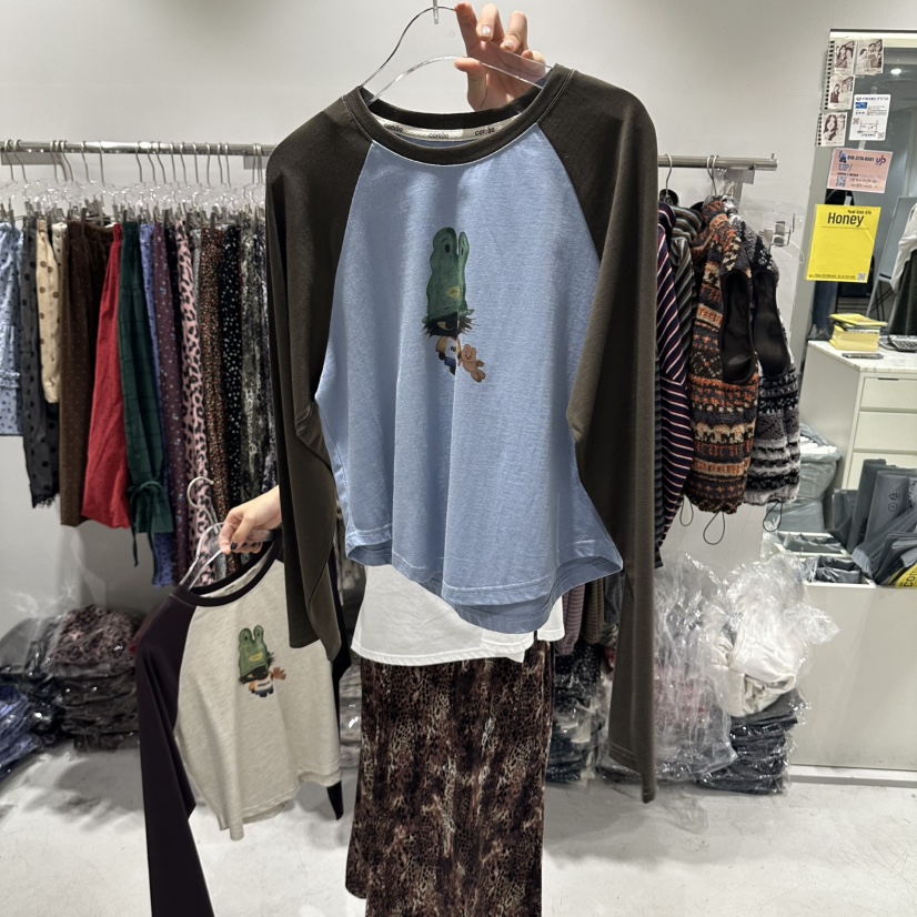 COMBO韓國代購女裝新品推薦時尚真品人氣休閑熱賣長袖T恤COM_BO長袖T恤圖色2
