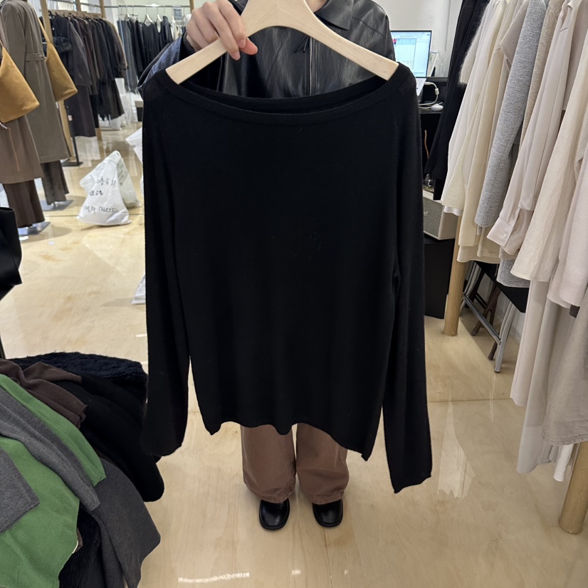 KOIVUE韓國直郵女士新款時尚休閑人氣熱賣推薦長袖T恤蝴蝶結KOIVUE長袖T恤圖色4黑色