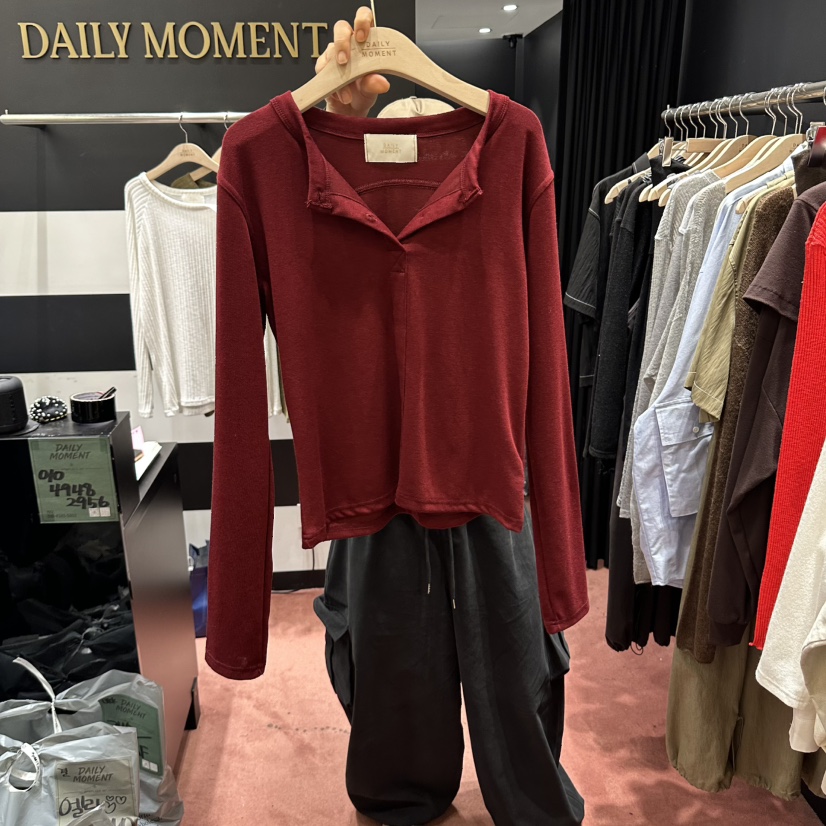 DAILY MOMENT韓國代購女士新品休閑真品熱賣人氣長袖T恤DAILY MOMENT長袖T恤圖色2