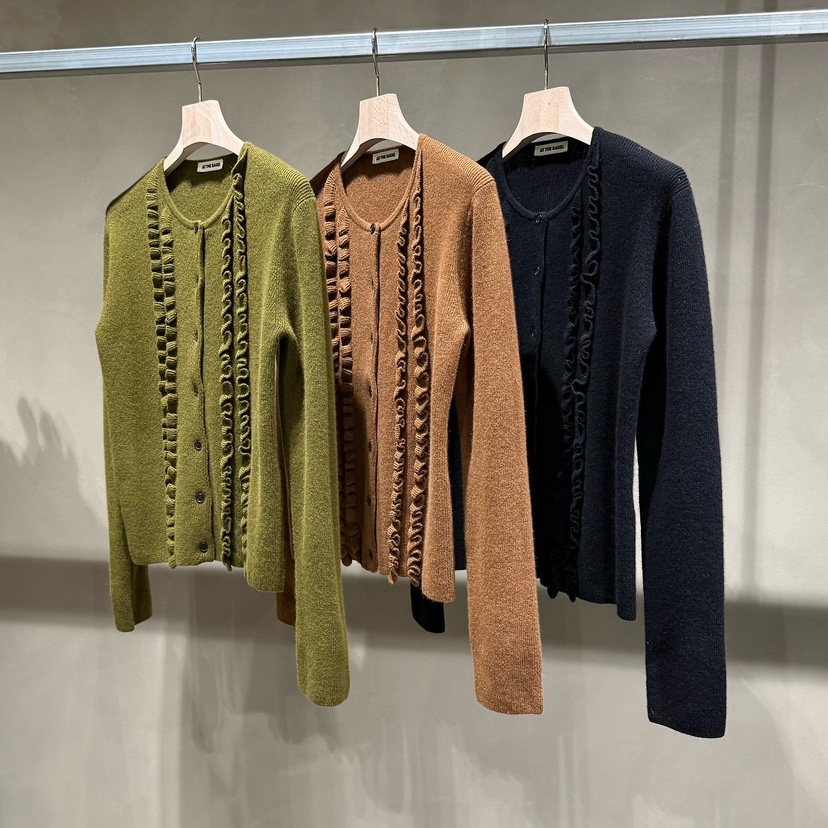 AT THE BAGEL韓國代購女裝新品時尚熱賣推薦真品開衫褶邊AT THE BAGEL開衫