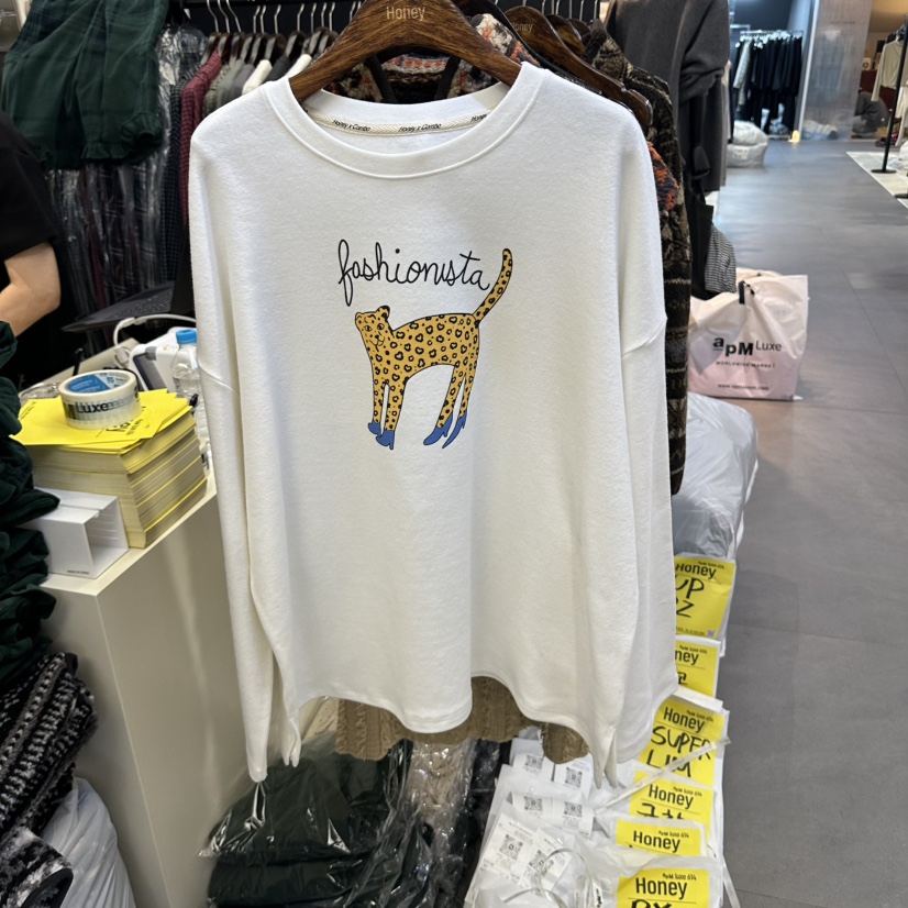 HONEY東大門直郵女裝新款熱賣推薦休閑人氣真品時尚長袖T恤Honey長袖T恤圖色1