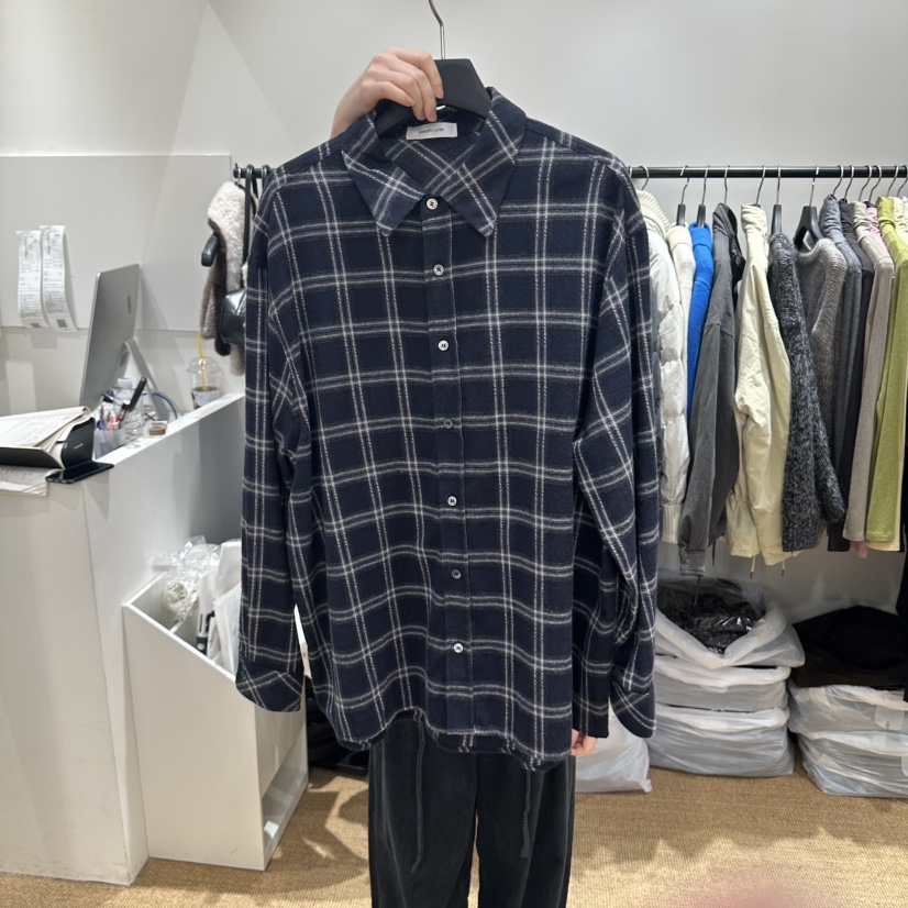 GARDEN LAYER東大門代購女士新品時尚推薦襯衫蕾絲衫格紋GARDEN LAYER襯衫/蕾絲衫圖色1藍色