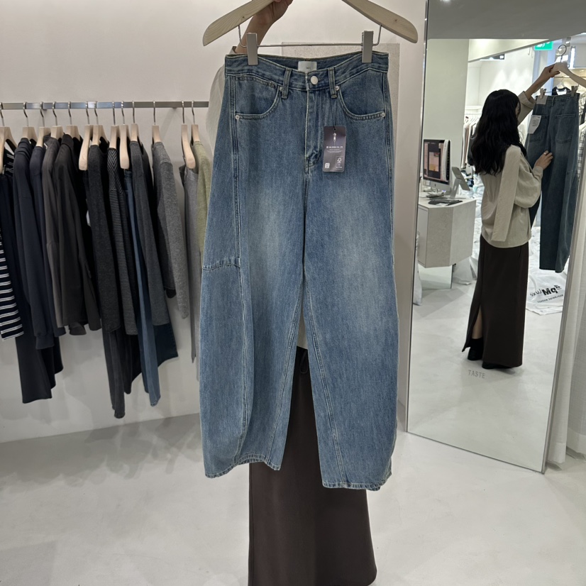 ONESTASTE韓國直郵女裝新品推薦熱賣時尚人氣真品休閑牛仔褲ONESTASTE牛仔褲圖色2淺色