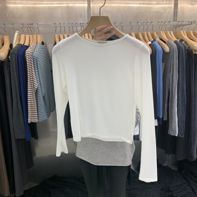 ESSENCE東大門代購女士新品時尚人氣真品熱賣休閑長袖T恤ESSENCE長袖T恤圖色1