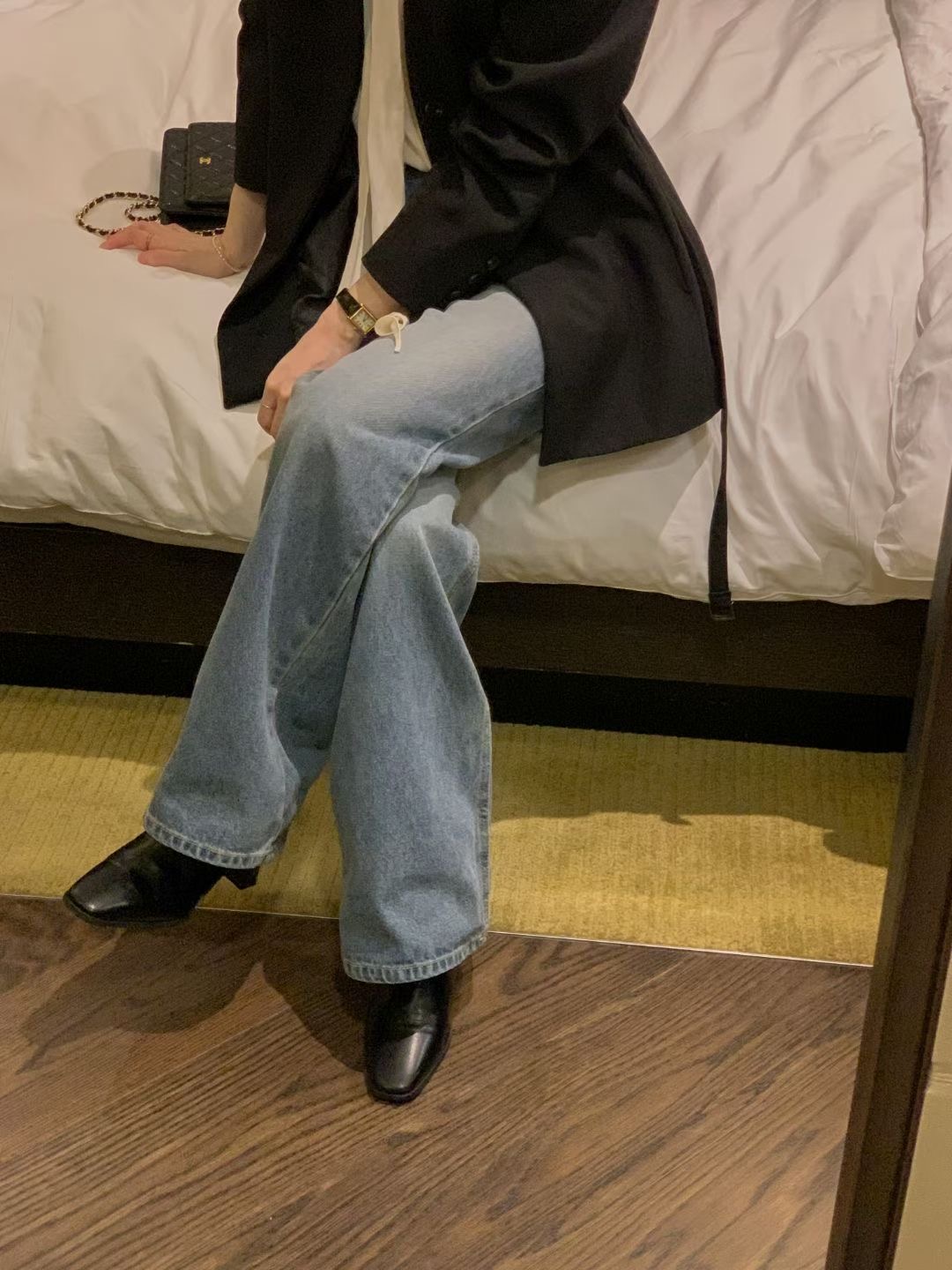 OSRO韓國直郵女裝新款真品時尚推薦人氣休閑牛仔褲不含腰帶OSRO牛仔褲