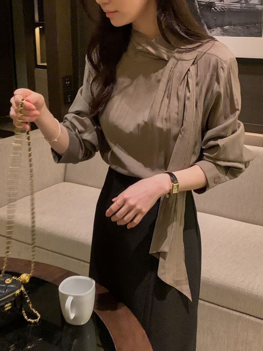 OSRO韓國直郵女士新品休閑時尚推薦人氣真品熱賣襯衫蕾絲衫OSRO襯衫/蕾絲衫