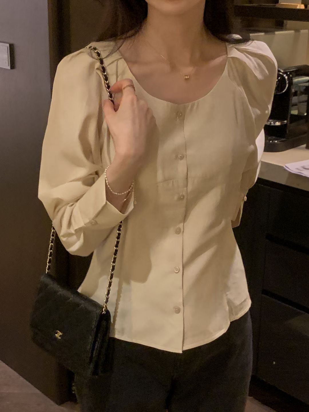 OSRO韓國代購女裝新品人氣休閑時尚真品推薦熱賣襯衫蕾絲衫OSRO襯衫/蕾絲衫