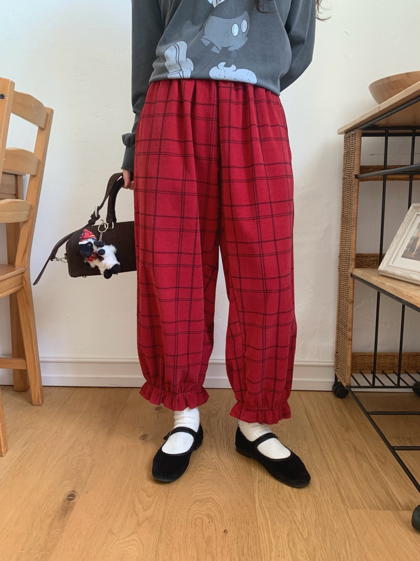 TOLL東大門代購女士新品人氣真品推薦休閑時尚休閑褲格子TOLL休閑褲
