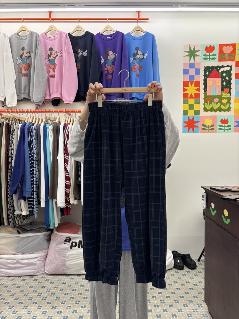 TOLL東大門代購女士新品人氣真品推薦休閑時尚休閑褲格子TOLL休閑褲圖色3