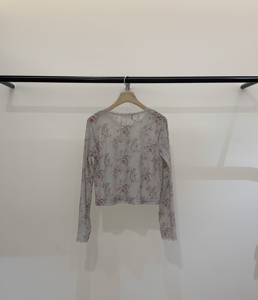 LA CREME東大門實拍女裝新品休閑真品人氣時尚長袖T恤提花LA CREME長袖T恤