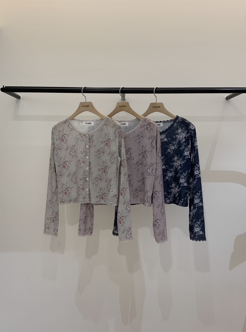 LA CREME東大門實拍女裝新品休閑真品人氣時尚長袖T恤提花LA CREME長袖T恤