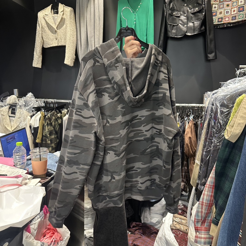 VERANDA東大門代購女裝新品熱賣真品人氣衛衣拉鏈連帽衫迷彩VERANDA衛衣