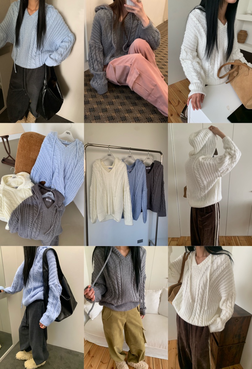 EYEL東大門直郵女裝新品人氣真品推薦時尚熱賣毛衣連帽衫EYEL毛衣