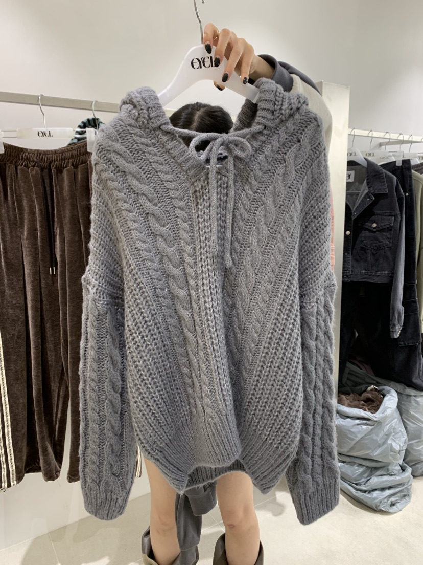 EYEL東大門直郵女裝新品人氣真品推薦時尚熱賣毛衣連帽衫EYEL毛衣圖色3