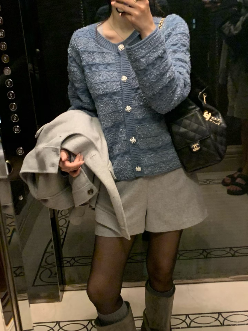 LA CREME東大門直郵女裝新品推薦真品時尚人氣短褲粗花呢LA CREME短褲
