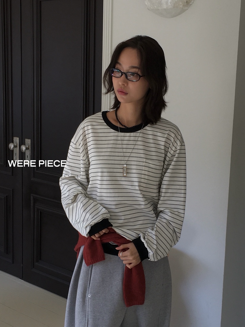 KARE/WEREPIECE韓國代購女裝新品推薦人氣真品長袖T恤口袋KARE/WEREPIECE長袖T恤