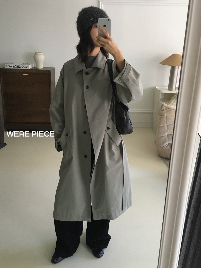 KARE/WEREPIECE東大門實拍女士新款休閑熱賣長款風衣含腰帶KARE/WEREPIECE長款風衣