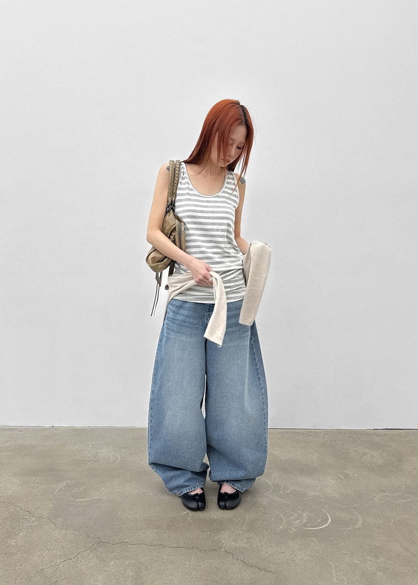 ROOOF東大門直郵女士新品休閑人氣時尚真品吊帶背心無袖條紋ROOOF吊帶/背心