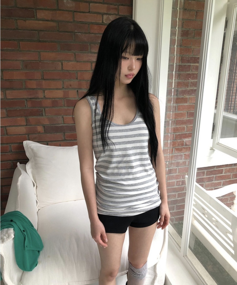 ROOOF東大門直郵女士新品休閑人氣時尚真品吊帶背心無袖條紋ROOOF吊帶/背心圖色2