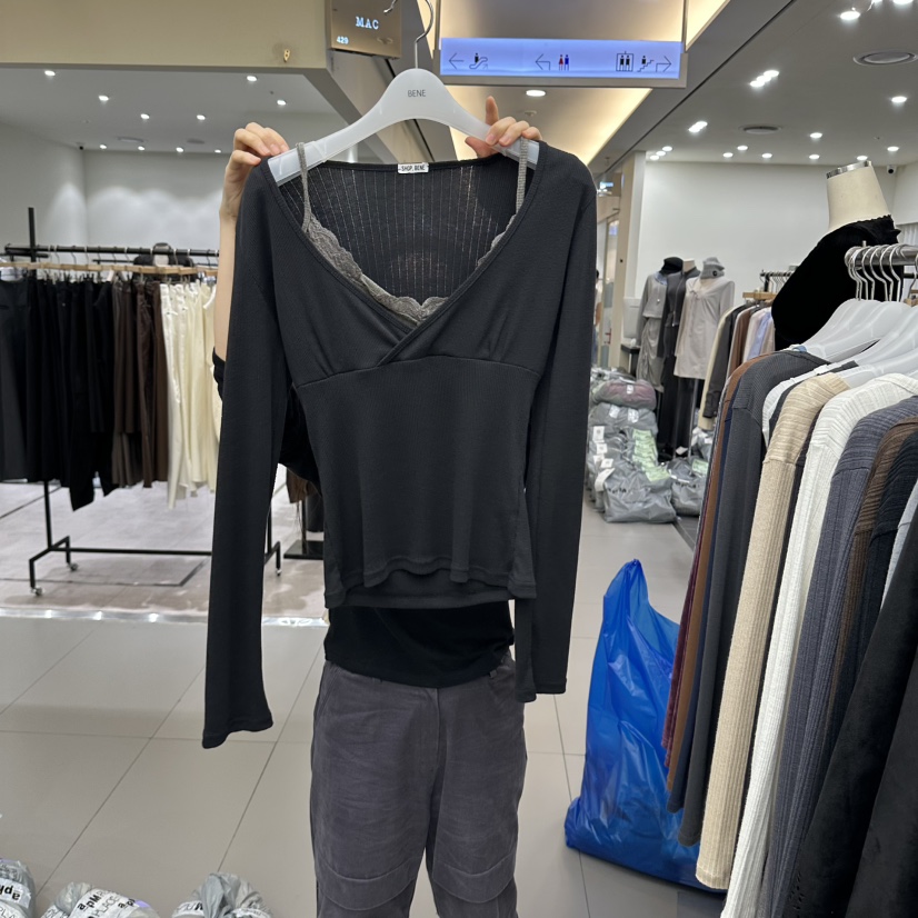 BENE東大門實拍女士新品推薦人氣時尚真品熱賣長袖T恤假兩件SHOP BENE_Bene長袖T恤圖色4