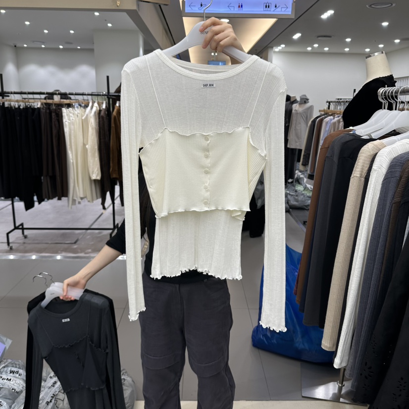 BENE韓國直郵女士新品時尚熱賣人氣休閑推薦真品長袖T恤SHOP BENE_Bene長袖T恤圖色1