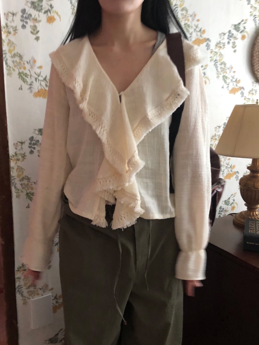 ROOOF韓國代購女士新品時尚真品休閑熱賣人氣襯衫蕾絲衫流蘇ROOOF襯衫/蕾絲衫圖色1