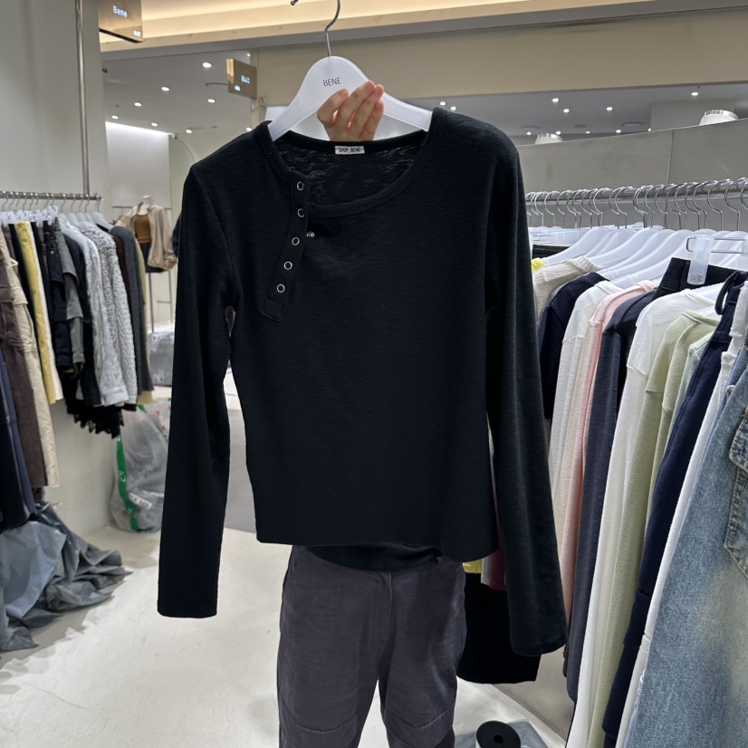 BENE韓國直郵女裝新款時尚人氣真品休閑熱賣推薦長袖T恤SHOP BENE_Bene長袖T恤圖色6黑色