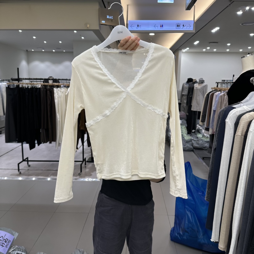 BENE韓國代購女裝新品時尚真品休閑人氣熱賣長袖T恤天鵝絨SHOP BENE_Bene長袖T恤圖色3