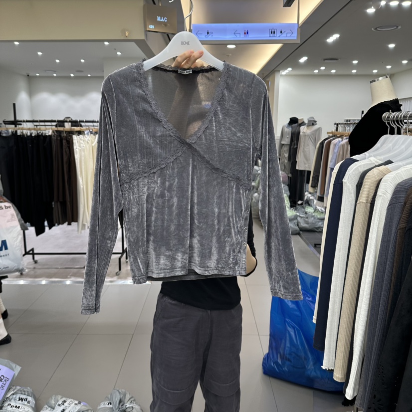 BENE韓國代購女裝新品時尚真品休閑人氣熱賣長袖T恤天鵝絨SHOP BENE_Bene長袖T恤圖色4