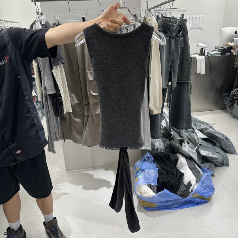 ANDE韓國直郵女士新款時尚推薦真品人氣休閑熱賣吊帶背心ANDE吊帶/背心