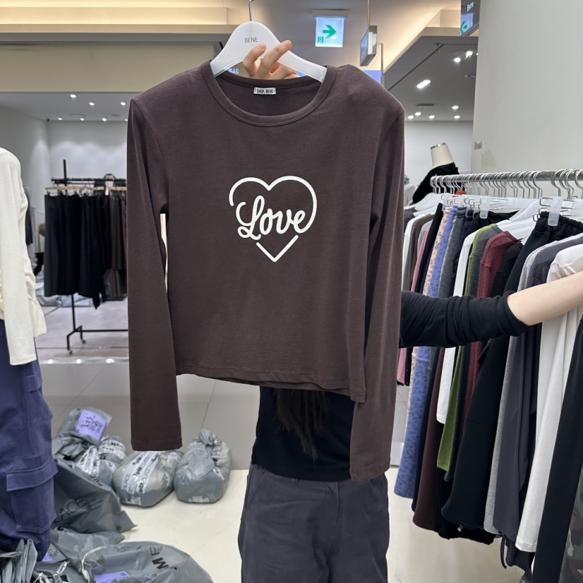 BENE韓國直郵女士新款真品休閑熱賣時尚推薦長袖T恤天鵝絨SHOP BENE_Bene長袖T恤圖色2
