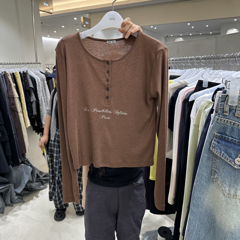 BENE東大門實拍女裝新款人氣熱賣時尚休閑推薦真品長袖T恤SHOP BENE_Bene長袖T恤圖色4