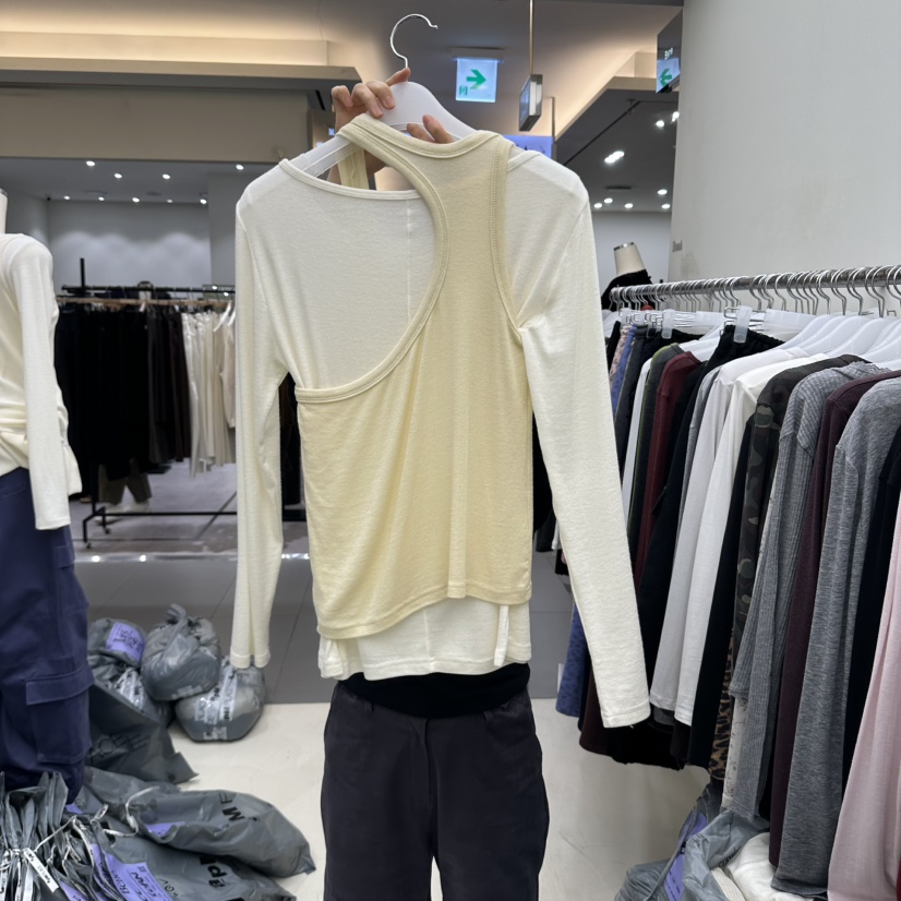 BENE韓國代購女士新款真品人氣襯衫蕾絲衫不對稱假兩件無袖SHOP BENE_Bene襯衫/蕾絲衫