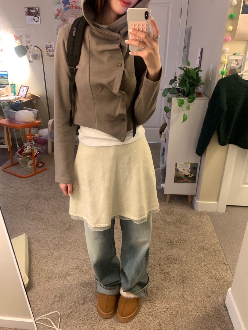 ROOOF東大門實拍女士新款熱賣時尚推薦人氣真品衛衣褶皺開衫ROOOF衛衣圖色2