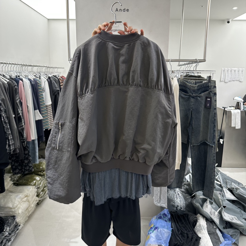 ANDE韓國代購女士新款休閑熱賣真品人氣時尚推薦夾克褶皺ANDE夾克