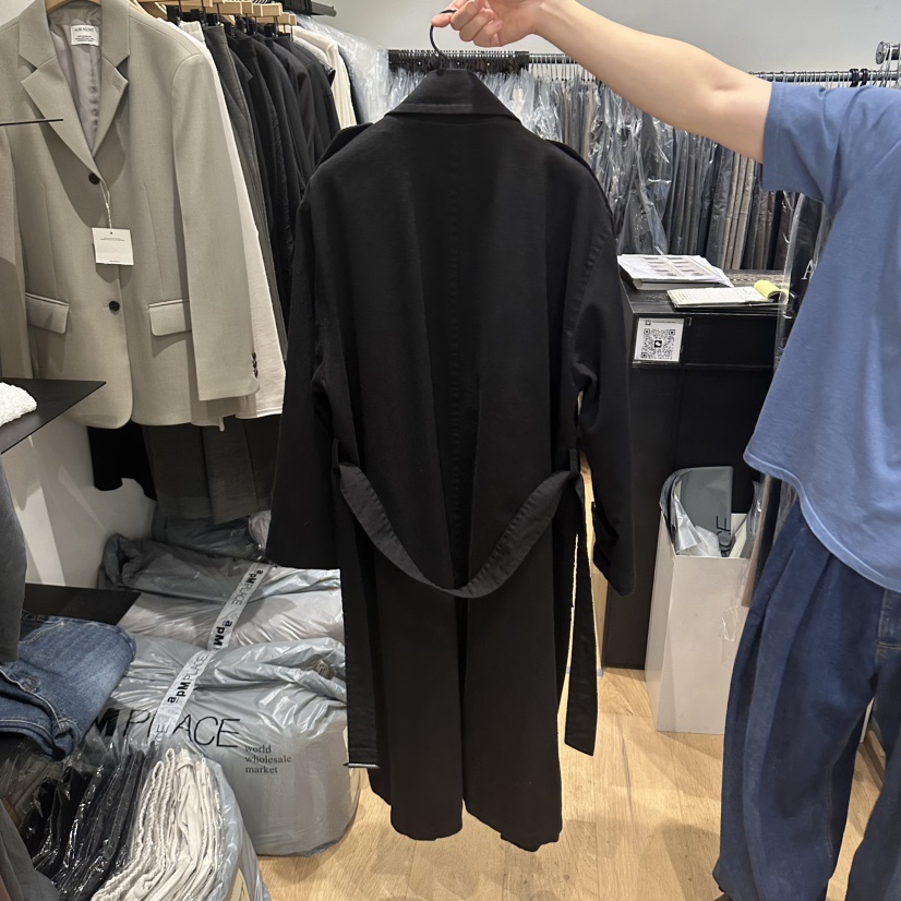 aube nunt韓國代購女士新品真品時尚推薦長款風衣含腰帶aube nunt長款風衣