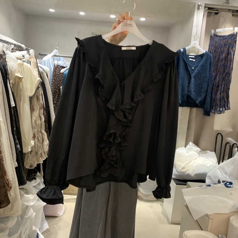 LOGROAD韓國直郵女士新款休閑推薦真品時尚人氣襯衫蕾絲衫LOG ROAD襯衫/蕾絲衫圖色3