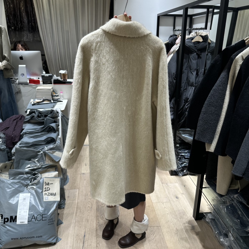 BRUNI/RICOTTA東大門實拍女士新品熱賣推薦中長款大衣羊駝BRUNI/RICOTTA中長款大衣