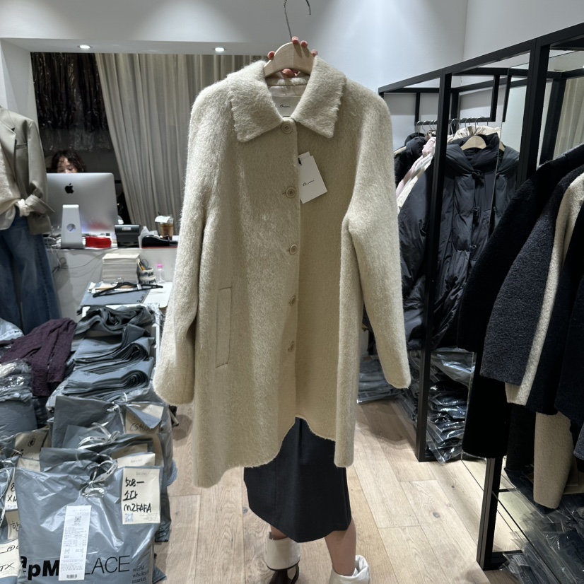 BRUNI/RICOTTA東大門實拍女士新品熱賣推薦中長款大衣羊駝BRUNI/RICOTTA中長款大衣圖色1
