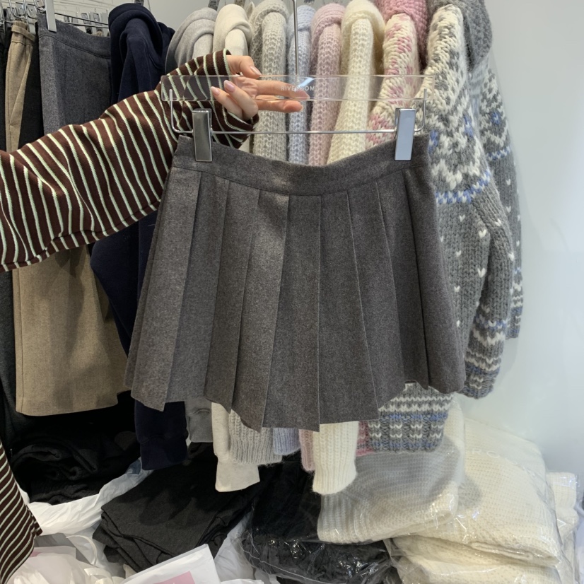 RIVEROOM東大門直郵女士新品時尚真品休閑熱賣推薦人氣短裙RIVEROOM短裙圖色1棕色